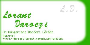 lorant daroczi business card