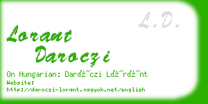 lorant daroczi business card